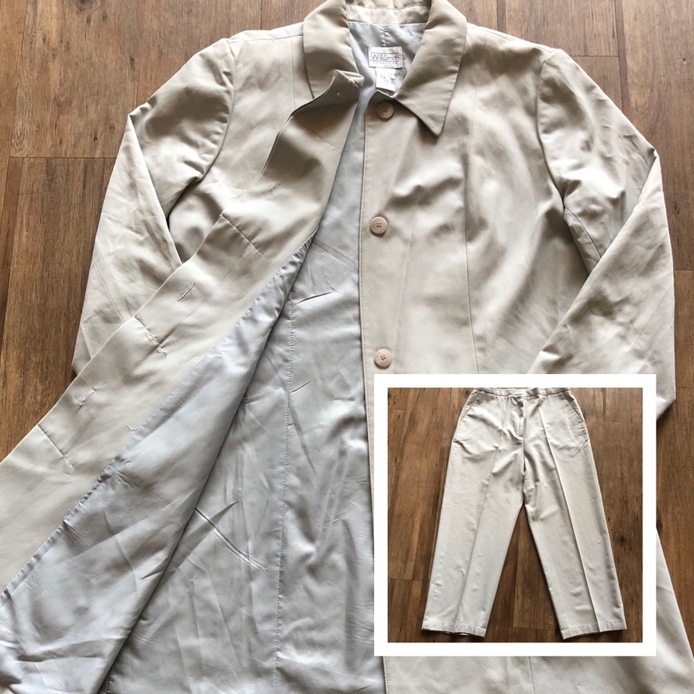 Ladies 2-Piece Long Jacket & Cropped Pant Suit